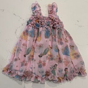 Disney Princess Cinderella Belle Jasmine Chiffon Dress - Pink Sz 3T
